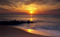 风景图片海边日落夕阳摄影作品