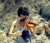 唯美女生小提琴写真图片