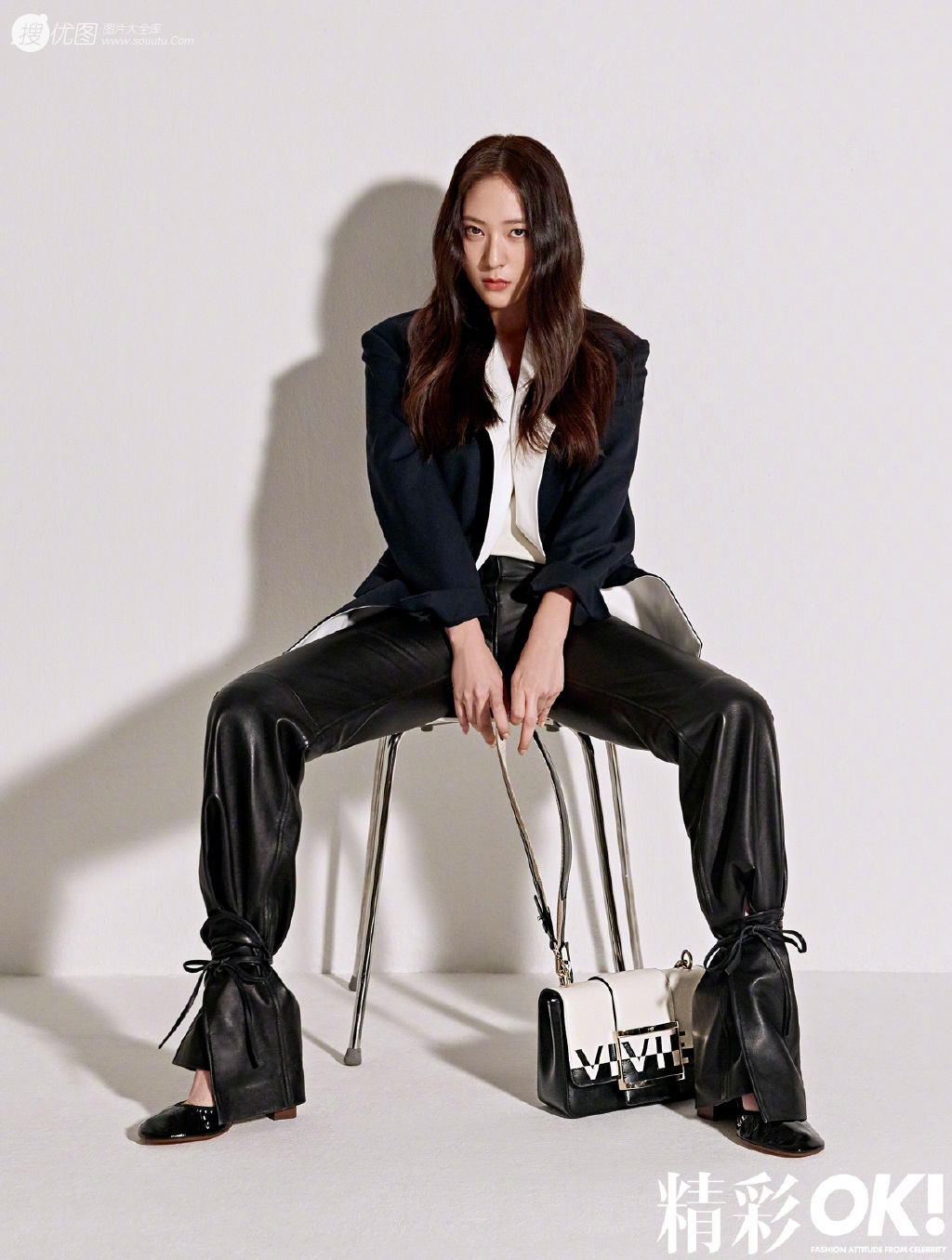郑秀晶长裤系列时尚图片，韩国美女歌手郑秀晶杂志写真图片
