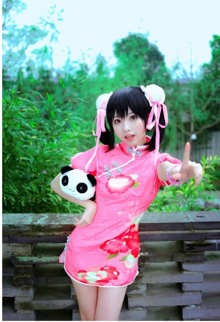 矢泽妮可可爱旗袍熊猫cosplay写真